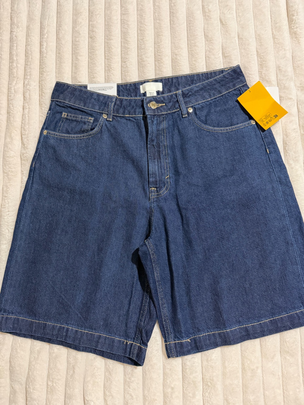 H&M Dark Blue High-Rise Denim Bermuda NWT